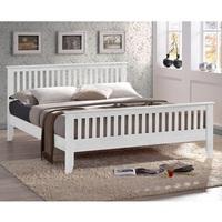 Turin Contemporary Wooden Bed In White
