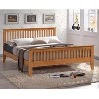Turin Contemporary Wooden Bed In Hevea Hardwood