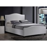 Tuxford White Faux Leather Double Bed