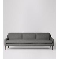 turin three seater sofa in dime grey house weave walnut feet