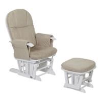 tutti bambini reclinable glider chair and stool vanilla