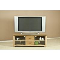 tuscany oak tv unit large with glass door