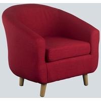 Turin Red Fabric Tub Chair