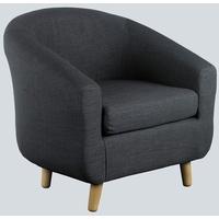 Turin Charcoal Fabric Tub Chair