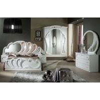 Tutto Mobili Bianca White Bedroom Set with 4 Door Wardrobe