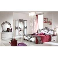 Tutto Mobili Eva Silver Bedroom Set with 4 Door Wardrobe