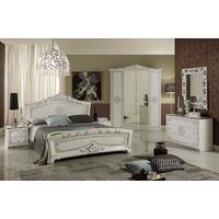 Tutto Mobili Greta White Lux Bedroom Set with 4 Door Wardrobe