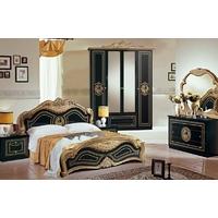 Tutto Mobili Laura Gold Bedroom Set with 4 Door Wardrobe