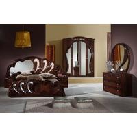 Tutto Mobili Bianca Mahogany Bedroom Set with 4 Door Wardrobe