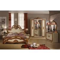 Tutto Mobili Agata Beige Bedroom Set with 4 Door Wardrobe