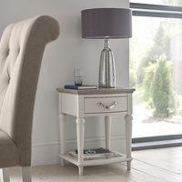 Tuscany Grey Washed Oak & Soft Grey Lamp Table