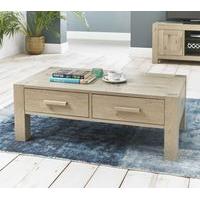 Turin Aged Oak Coffee Table With Drawers