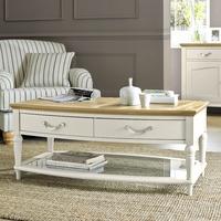 tuscany pale oak antique white coffee table