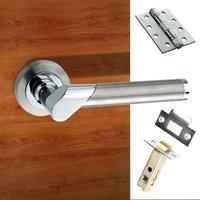 tunis mediterranean fire lever on rose satin nickel polished chrome ha ...