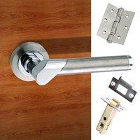 tunis mediterranean lever on rose satin nickel polished chrome handle  ...