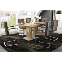Turin Extendable Dining Table In Core Beech With 6 Luna Chairs