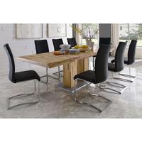 Turin Extendable Dining Table In Core Beech With 10 Arco Chairs