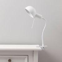 Tutti Goose Neck White Clip-On Desk Lamp