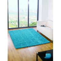 turquoise plain shaggy rug petersberg 80x150