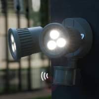 Tumbler LED exterior wall light with MD