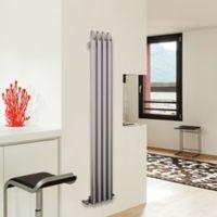 Tubular Vertical Radiator Brushed (H)1800 mm (W)130 mm