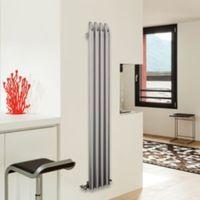 Tubular Vertical Radiator Brushed (H)1800 mm (W)200 mm