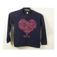 tu age 7 years navy blue and pink embroidered heart jumper