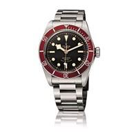 Tudor Heritage Black Bay men\'s automatic red bezel stainless steel bracelet watch