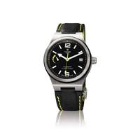 tudor north flag mens automatic black leather strap watch