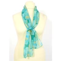 Turquoise Retro 1960s Square Print 100% Silk Scarf Unbranded - Size: One size - Blue - Scarf