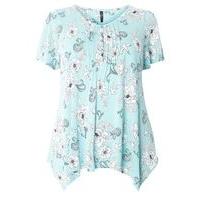 turquoise bird print top turquoise