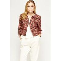 Tulip Printed Crop Blazer