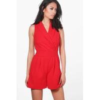 tuxedo style playsuit red