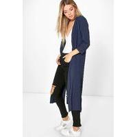 Turn Up Cuff Duster Coat - navy