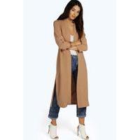 Turn Up Cuff Duster Coat - camel