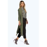 Turn Up Cuff Duster Coat - khaki