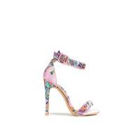 tula pink floral satin barely there heels