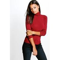 Turtle Neck Jumper - wine