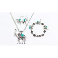 Turquoise Tibetan Elephant Jewellery Set