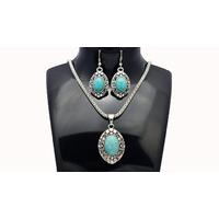 Turquoise Necklace & Earrings Set