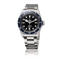 tudor heritage black bay mens automatic blue bezel bracelet watch