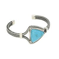 Turquoise Bracelet Triangular 25mm Foxtail Silver