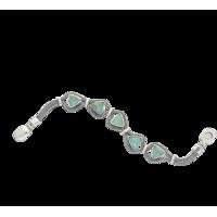 Turquoise Bracelet 5 x Triangular Foxtail Silver