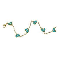 Turquoise Bracelet Split Heart Yellow Gold