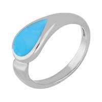 Turquoise Ring Toscana Offset Teardrop Silver