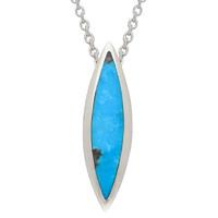 Turquoise Necklace Toscana Long Marquise Silver