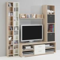 TV Combi Living Room Furniture Set 2 In White And Ashtree