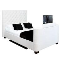 TV Beds Co Los Angeles 5FT Kingsize Leather TV Bed - White