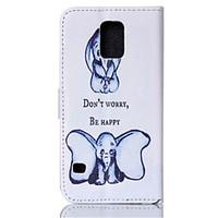 Two Dumbo Pattern PU Leather Painted Phone Case For GALAXY S3/ S4 / S5 / S6 / S6edge / S3 Mini / S4 Mini / S5 Mini