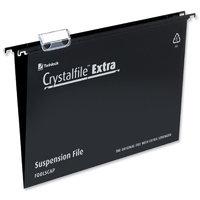 twinlock crystalfile extra suspension file foolscap 15mm black pk 25